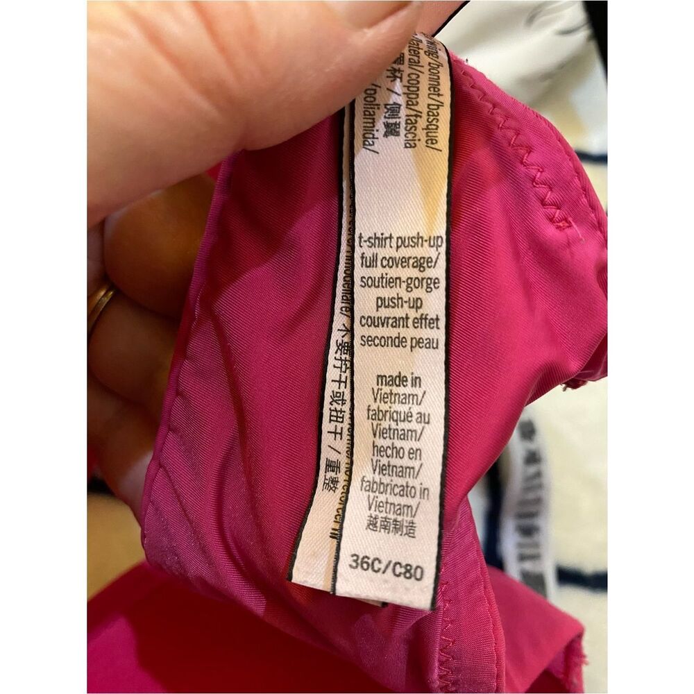 Victoria's Secret Pink Logo Strap T-Shirt Push-Up Bra Women’s Size 36C - Picture 6 of 6